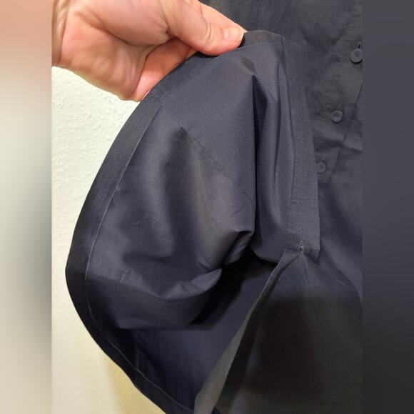 Theory Kayleigh Button Front Dress Navy Blue Goodlinen Sundress 10 - Picture 8 of 10